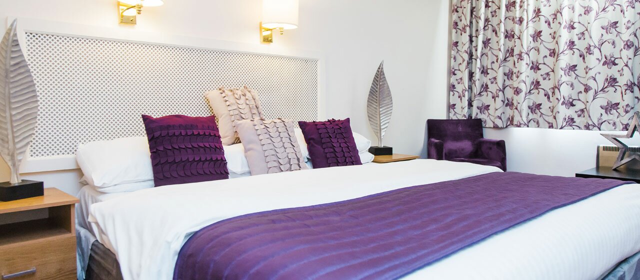 Purple bed spreads